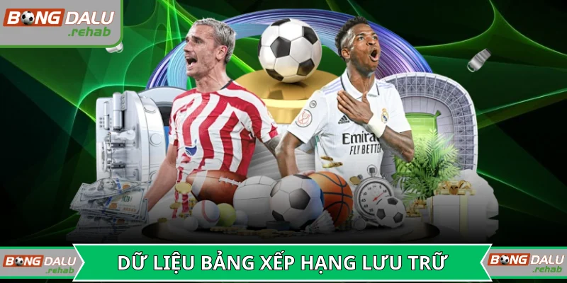 Dữ liệu bảng xếp hạng được lưu trữ đầy đủ